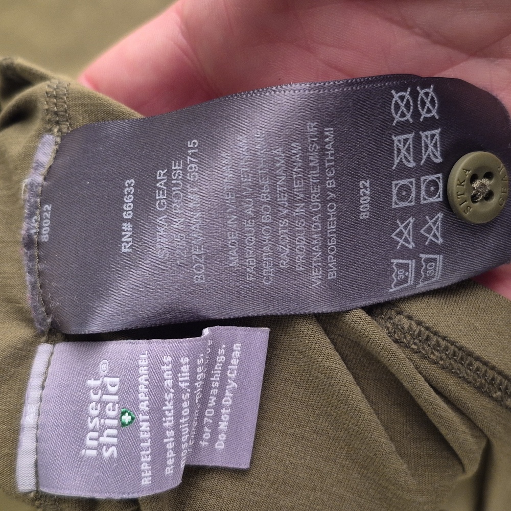 Sitka Insect Shield Green Solid Polyester Blend S… - image 6